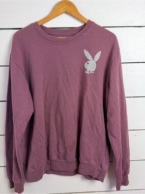 Playboy Men's Mauve Crewneck Sweatshirt